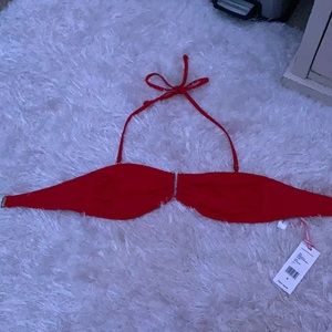 Vineyard Vines SMALL red velvet bandeau bikini top
